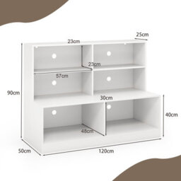 Gainoom Entryway White Shoe Cabinet 2-In-1 Storage Cabinet & Shoe Bench Combo - thumbnail 2
