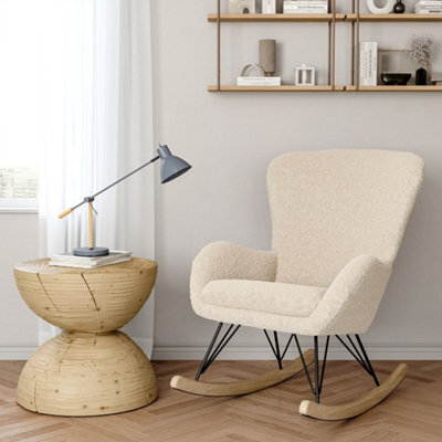 Darphe Sherpa Fleece Rocking Chair With Removable Cushion - image 1