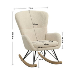 Darphe Sherpa Fleece Rocking Chair With Removable Cushion - thumbnail 5