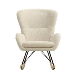 Darphe Sherpa Fleece Rocking Chair With Removable Cushion - thumbnail 2