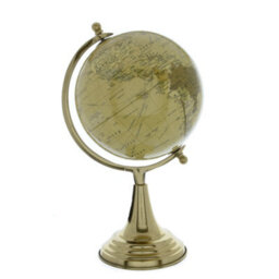 Candlelight 12.5 Inch Cream Gold Globe On Metal Stand - thumbnail 3
