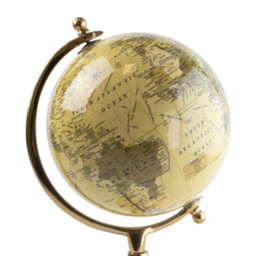 Candlelight 12.5 Inch Cream Gold Globe On Metal Stand - thumbnail 4