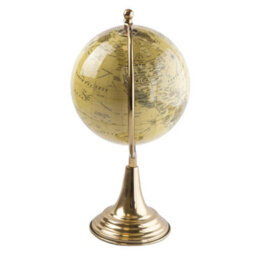 Candlelight 12.5 Inch Cream Gold Globe On Metal Stand - thumbnail 5