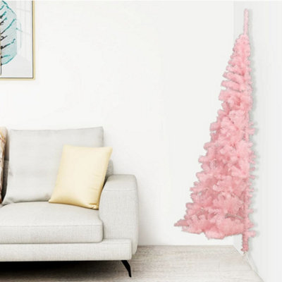 Berkfield Artificial Half Christmas Tree With Stand Pink 240 Cm Pvc - image 1
