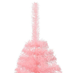 Berkfield Artificial Half Christmas Tree With Stand Pink 240 Cm Pvc - thumbnail 6