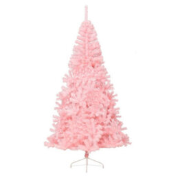 Berkfield Artificial Half Christmas Tree With Stand Pink 240 Cm Pvc - thumbnail 4
