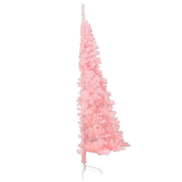Berkfield Artificial Half Christmas Tree With Stand Pink 240 Cm Pvc - thumbnail 5