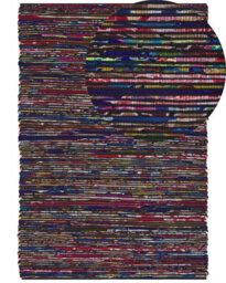 Wyld And Coco Handwoven Dark Multicolour Cotton-Blend Rug 160 X 230 Cm - Boho Eclectic - thumbnail 3