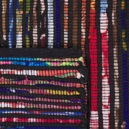 Wyld And Coco Handwoven Dark Multicolour Cotton-Blend Rug 160 X 230 Cm - Boho Eclectic - thumbnail 5