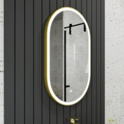 Harper & Harlow 800X500 Pill Brushed Brass Led Illuminated Bathroom Mirror - thumbnail 1