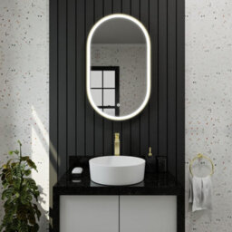 Harper & Harlow 800X500 Pill Brushed Brass Led Illuminated Bathroom Mirror - thumbnail 6