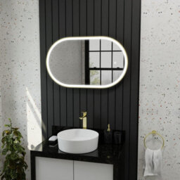 Harper & Harlow 800X500 Pill Brushed Brass Led Illuminated Bathroom Mirror - thumbnail 4