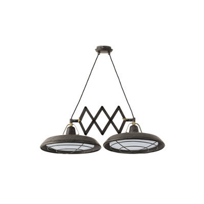 Luminosa Lighting Luminosa Plec Led 2 Light Double Adjustable Outdoor Ceiling Pendant Bar Light Old Brown Ip44 - image 1