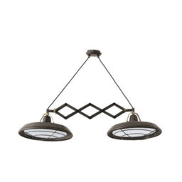 Luminosa Lighting Luminosa Plec Led 2 Light Double Adjustable Outdoor Ceiling Pendant Bar Light Old Brown Ip44 - thumbnail 2