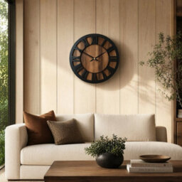 M Vintage Silent Non-Ticking Wooden Large Round Wall Clock For Home Office Kitchen - thumbnail 5