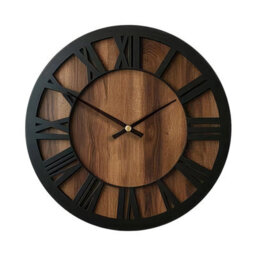 M Vintage Silent Non-Ticking Wooden Large Round Wall Clock For Home Office Kitchen - thumbnail 1