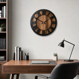 M Vintage Silent Non-Ticking Wooden Large Round Wall Clock For Home Office Kitchen - thumbnail 3