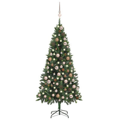 Berkfield Artificial Christmas Tree With Leds&ball Set&pine Cones 180 Cm - image 1
