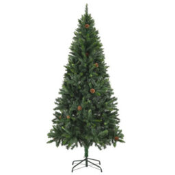 Berkfield Artificial Christmas Tree With Leds&ball Set&pine Cones 180 Cm - thumbnail 3