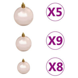 Berkfield Artificial Christmas Tree With Leds&ball Set&pine Cones 180 Cm - thumbnail 7
