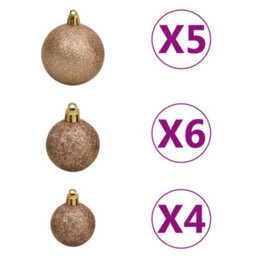 Berkfield Artificial Christmas Tree With Leds&ball Set&pine Cones 180 Cm - thumbnail 5