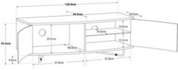 "Centurion Supports Caru Black White Beam-Thru Remote Friendly Super-Contemporary D Shaped For 32""-65"" Tv Cabinet With Mounting Arm" - thumbnail 7