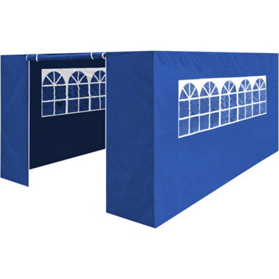 Loops Side Walls Door & Windows For 3X4.5M Pop-Up Gazebo - Blue - Garden Party Tent - image 1
