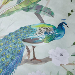 Soirée Peacock Jungle 100% Cotton Sateen Green Duvet Cover Set - thumbnail 4