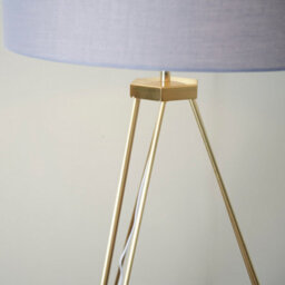 Valuelights Aero Modern Gold Hairpin Design Tripod Floor Lamp With Grey/gold Drum Shade - Includes 6W Led Gls Bulb 3000K - thumbnail 3