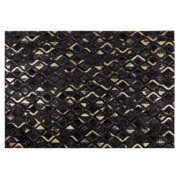 Beliani Rug Develi Black 140 X 200 Cm Leather - thumbnail 4