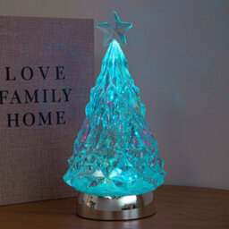 Samuel Alexander 25Cm Dual Powered Glitter Christmas Tree Water Spinner With Colour Changing Led Lights - thumbnail 4