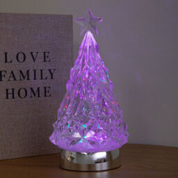 Samuel Alexander 25Cm Dual Powered Glitter Christmas Tree Water Spinner With Colour Changing Led Lights - thumbnail 3