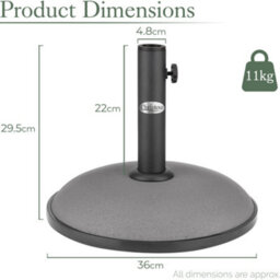 Christow Outdoor Round 11Kg Parasol Base - thumbnail 6