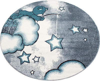 Bravich Blue Baby Bear Stars Circle Rug - Kids - 160Cm