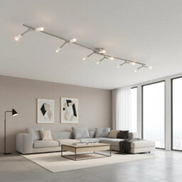 Urbn-Living Urbnliving 12 Arm Satin Nickel Ceiling Light With Bulbs Included Modern Hanging Fixture - thumbnail 4