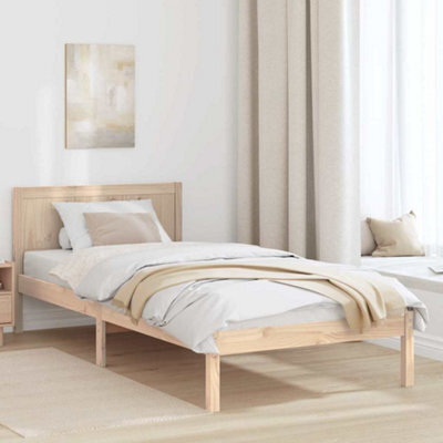 Berkfield Pine Wood Bed Frame Natural Wood Solid Pine Wood 90 X 190 Cm - image 1