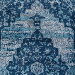 Loomed Navy Blue Traditional Medallion Area Rug 200X290Cm - thumbnail 4
