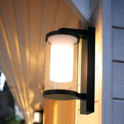 Long Life Lamps Company Outdoor Black Cylindrical Wall Light Lantern Glass Lamp Shade Frosted Diffuser Zlc379 With 4W Led Warm - thumbnail 8
