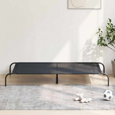 Walplus Black Elevated Dog Bed 150X90X20 Cm Textilene And Steel Frame - Durable, Breathable Pet Cot - image 1