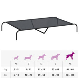 Walplus Black Elevated Dog Bed 150X90X20 Cm Textilene And Steel Frame - Durable, Breathable Pet Cot - thumbnail 9