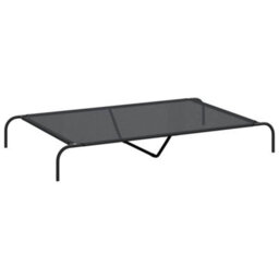 Walplus Black Elevated Dog Bed 150X90X20 Cm Textilene And Steel Frame - Durable, Breathable Pet Cot - thumbnail 2