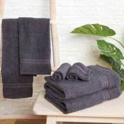 Ohs Luxury 100% Cotton Bathroom Hand Towel, 50 X 80Cm - Charcoal
