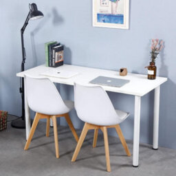 Life Interiors Set Of 6 White Scandinavian Dining Chairs With Leather Cushions Solid Wood Legs - thumbnail 8