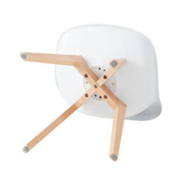 Life Interiors Set Of 6 White Scandinavian Dining Chairs With Leather Cushions Solid Wood Legs - thumbnail 6