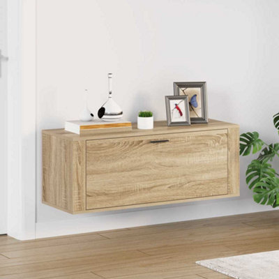 Vidaxl Wall Shoe Cabinet Sonoma Oak 100X35X38 Cm Engineered Wood - image 1