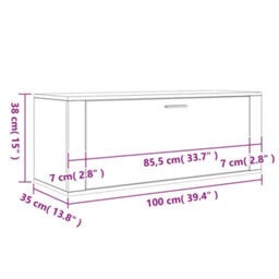 Vidaxl Wall Shoe Cabinet Sonoma Oak 100X35X38 Cm Engineered Wood - thumbnail 3