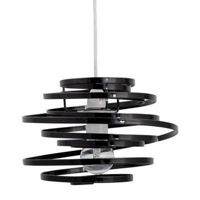 First Choice Lighting Black Metal Swirl Easy Fit Light Shade - image 1