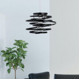 First Choice Lighting Black Metal Swirl Easy Fit Light Shade - thumbnail 2
