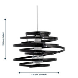 First Choice Lighting Black Metal Swirl Easy Fit Light Shade - thumbnail 5