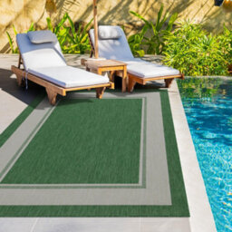 Homeart Outdoor Rugs Easy Cleaning Area Rugs For Balcony,garden,picnic,uv Weather Resistant Green Cream, 120 X 170 Cm - thumbnail 2